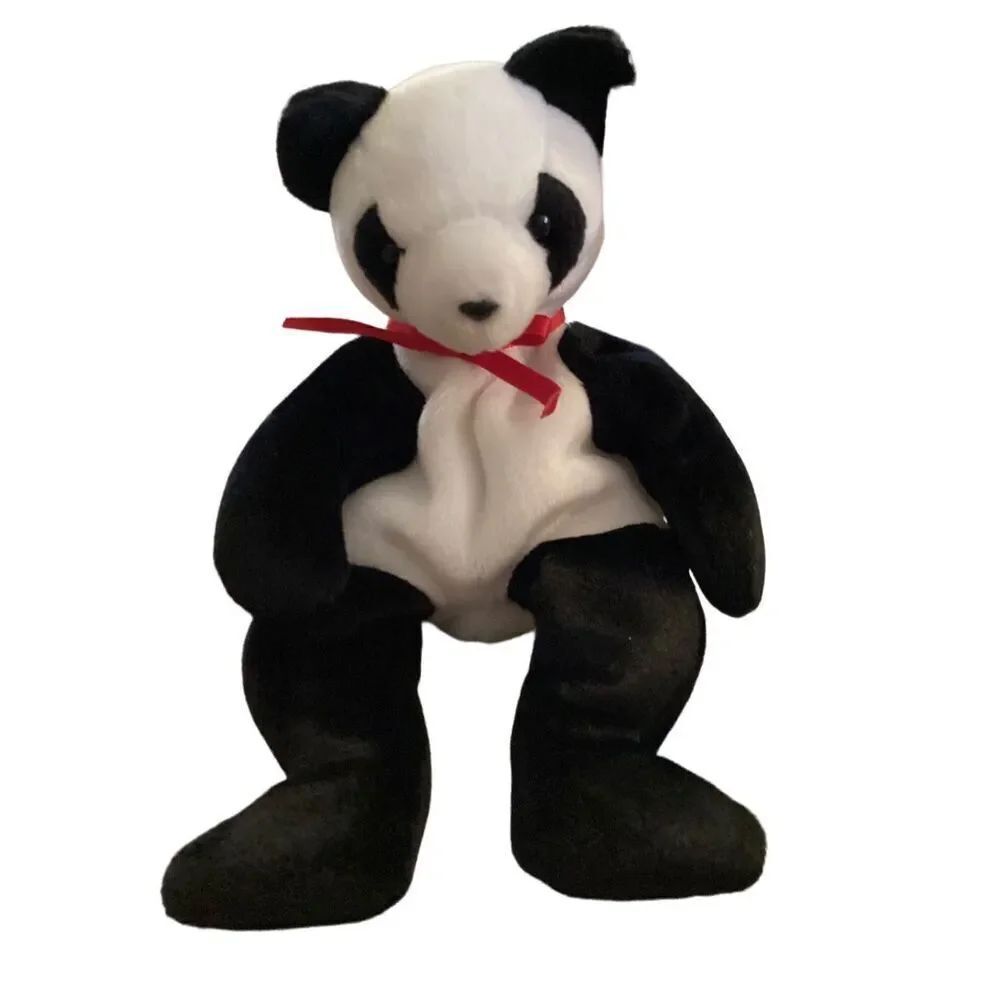 1998 Fortune The Panda Bear Ty Beanie Baby Plush Collectible